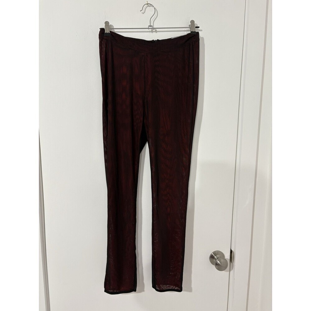 I Am Gia Sheer Pants Size Medium Back Zip Black/Orange Sheer‎ Sexy